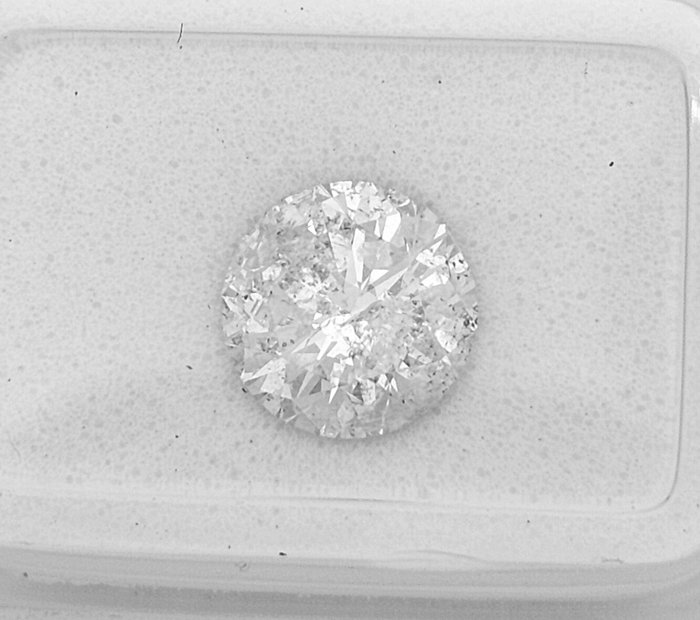 1 pcs Diamant  (Natur)  - 1.76 ct - Rund - F - I1 - Gemewizard Gemological Laboratory (GWLab)