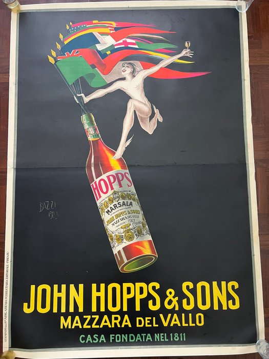 Bazzi - poster pubblicitario Marsala John Hopps-Bazzi-telato-1923