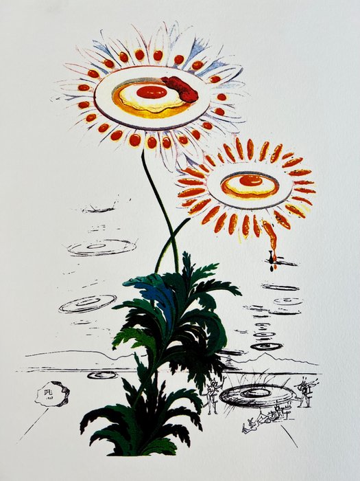 Salvador Dali (1904-1989) - Fried Egg Daisies - Lithograph 1979