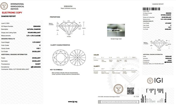 Øreringe - 18 kraat Hvidguld -  1.40ct. tw. Diamant (Natur) - Ideelt slebne diamanter