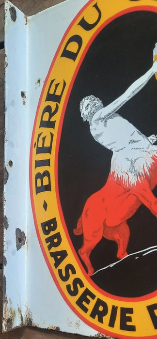 s.a. émail koekelberg bruxelles - Reklameplakat - Dobbeltsidet emaljeret skilt - Bière du Centaure