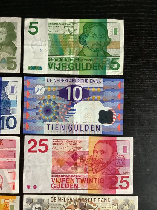 Holland. - 10 banknotes - various dates - including 1000 gulden 1972  (Ingen mindstepris)