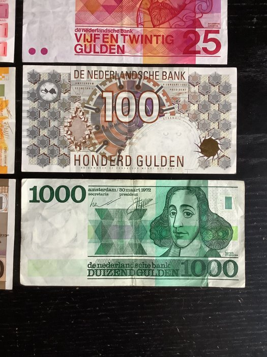 Holland. - 10 banknotes - various dates - including 1000 gulden 1972  (Ingen mindstepris)