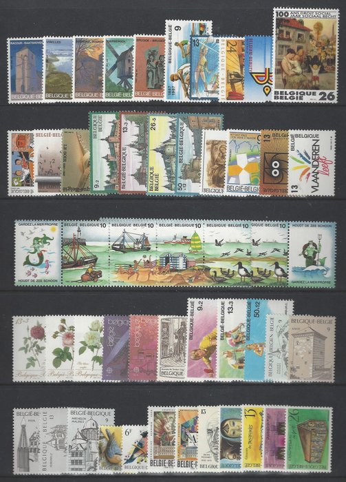 Belgien 1985/1994 - 10 komplette bind med blokke og stempler fra blokke (komplet til davo album del IV)