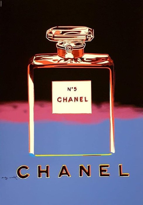 Andy Warhol - Chanel N. 5, manifesto originale in serigrafia NON SU CARLA LUCIDA molto raro