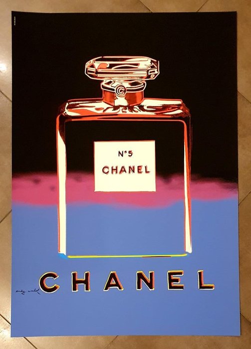 Andy Warhol - Chanel N. 5, manifesto originale in serigrafia NON SU CARLA LUCIDA molto raro