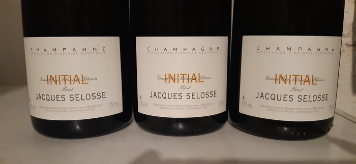 Jacques Selosse "Initial" Brut Blanc de Blancs - Champagne Grand Cru - 3 Flasker (075 L)