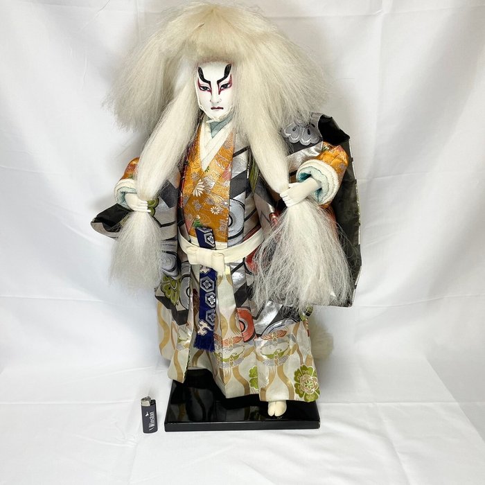 Kabuki marionet "Renjishi" forælder og barn - Broderi - Japan - Shōwa-periode (1926-1989)