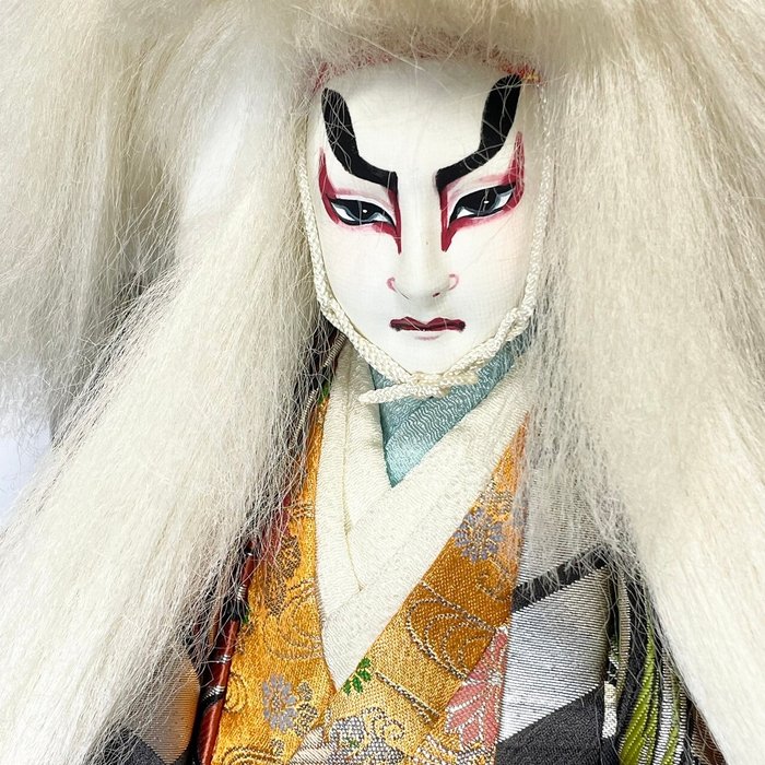 Kabuki marionet "Renjishi" forælder og barn - Broderi - Japan - Shōwa-periode (1926-1989)