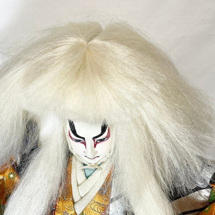 Kabuki marionet "Renjishi" forælder og barn - Broderi - Japan - Shōwa-periode (1926-1989)