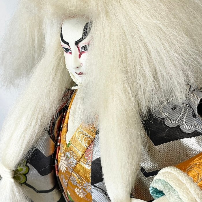 Kabuki marionet "Renjishi" forælder og barn - Broderi - Japan - Shōwa-periode (1926-1989)