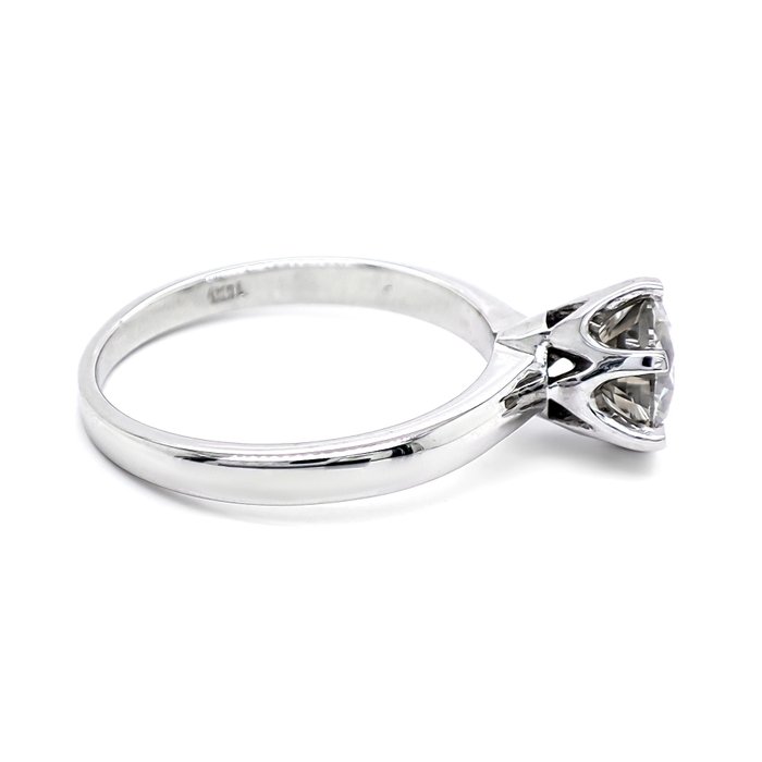 Ingen mindstepris - Ring - 14 karat Hvidguld -  1.13ct. tw. Grøn Diamant (Naturfarvet)