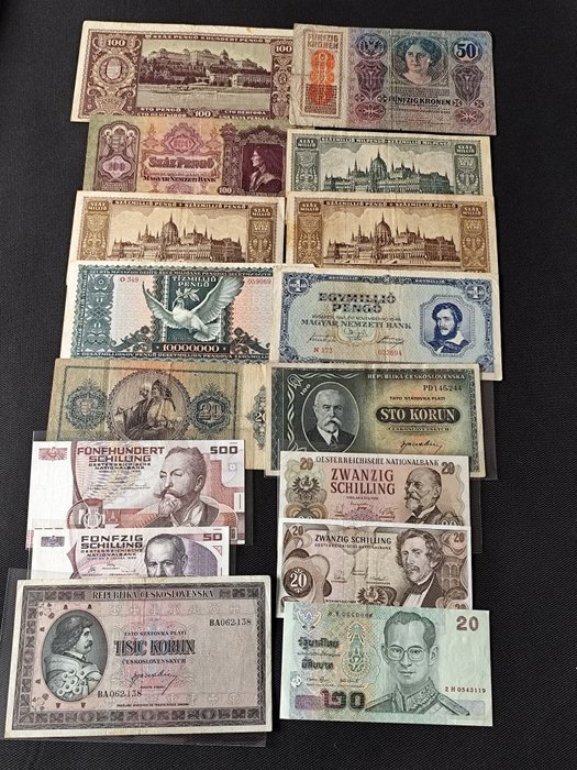 Verden - 16 banknotes - various dates  (Ingen mindstepris)