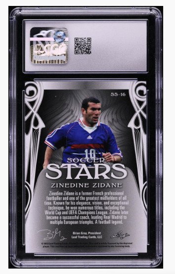 2023 Leaf Stars Holofoil Zinedine Zidane #SS-16 - Limited /11 CGC 8 - 1 Graded card