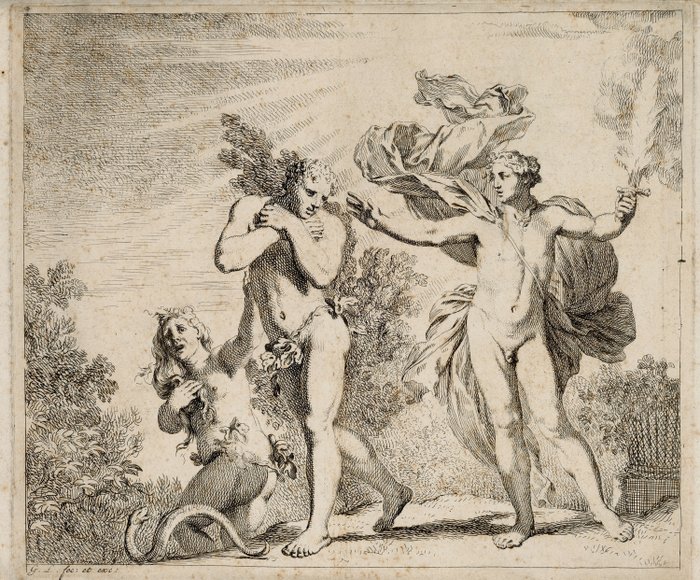 Gérard de Lairesse (1641-1711) - Adam and Eve expelled from Paradise - Rare