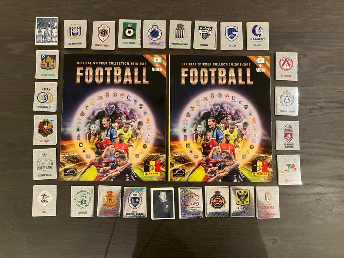 Panini - Football Pro League 2018-2019 Belgium - zeldzame extra set van 6 stickers - 2 Empty album + complete loose sticker set