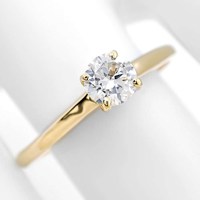 Ring - 14 karat Gulguld -  0.35ct. tw. Diamant (Natur)