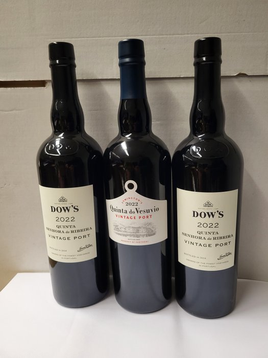 2022 Quinta do Vesúvio  2022 Dow's, Quinta Senhora da Ribeira x2 - Vintage Port -  Porto  - 3 Flasker (0,75 L)