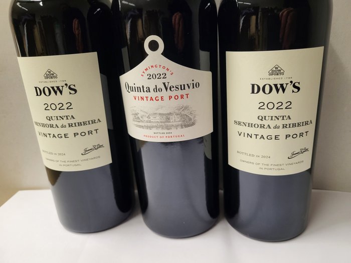 2022 Quinta do Vesúvio  2022 Dow's, Quinta Senhora da Ribeira x2 - Vintage Port -  Porto  - 3 Flasker (0,75 L)