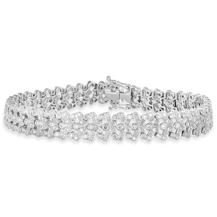 Armbånd - 18 kraat Hvidguld -  0.16ct. tw. Diamant (Natur)