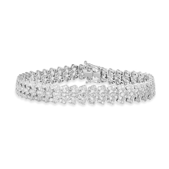 Armbånd - 18 kraat Hvidguld -  0.16ct. tw. Diamant (Natur)