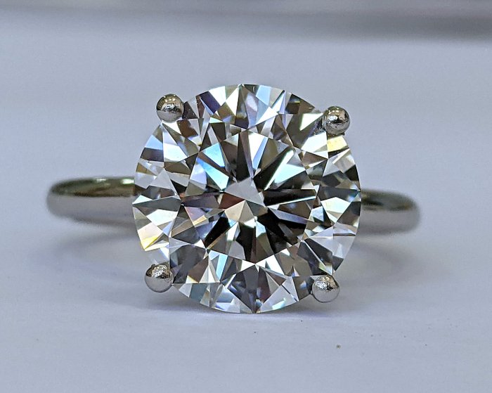 Ingen mindstepris - Ring - 18 kraat Hvidguld -  5.13ct. tw. Diamant (Laboratoriedyrket) - F VS1 IGI Certificeret