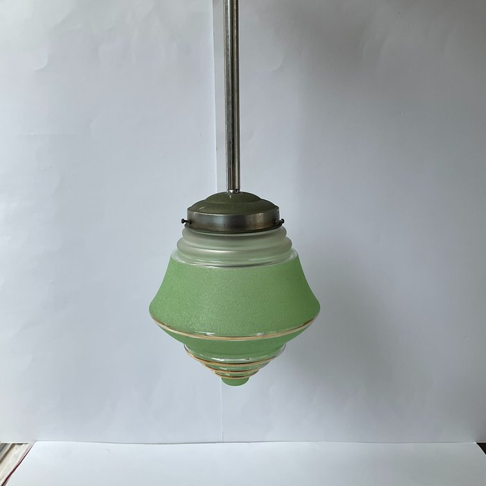 Hængende lampe - Glas Metal - Lampe - fra 1950'ernes moderne hængelampe fra midten af århundredet