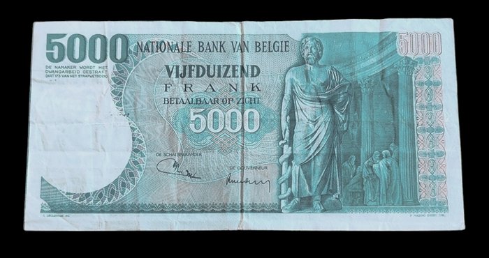 Belgien - 5000 Francs 1973 - Jordens  Vandeputte - Pick 137  (Ingen mindstepris)