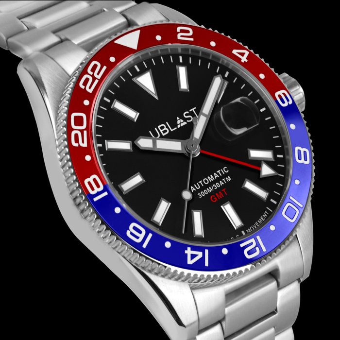 Ublast - Royal GMT Professional 30 ATM - UBRG44BBR - Automatic Swiss MOVT - Mænd - Ny