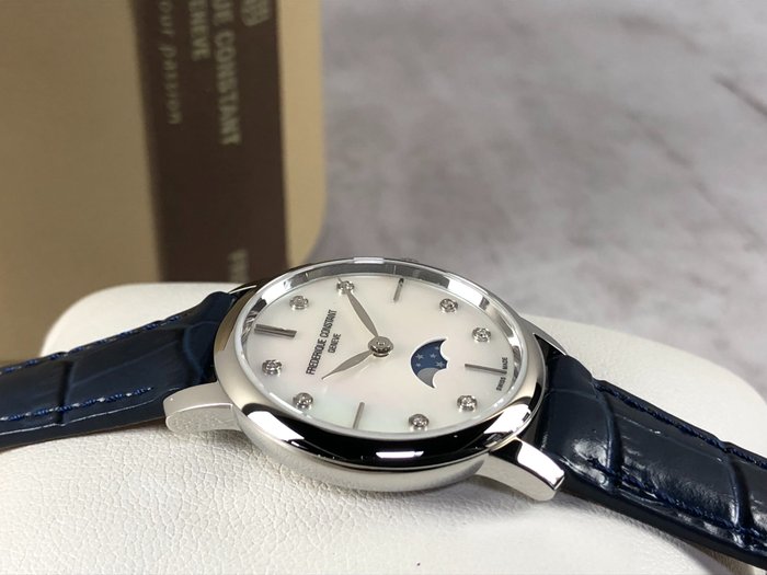 Frédérique Constant - Slimline Moonphase Mother of Pearl Diamonds - FC-206MPWD1S6 - Kvinder - 2011-nu