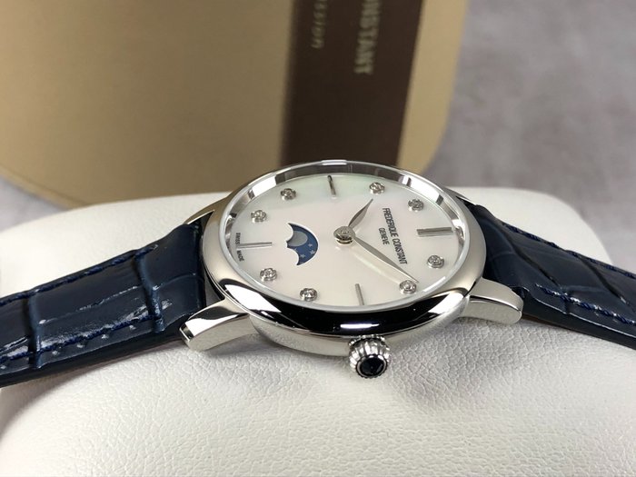 Frédérique Constant - Slimline Moonphase Mother of Pearl Diamonds - FC-206MPWD1S6 - Kvinder - 2011-nu