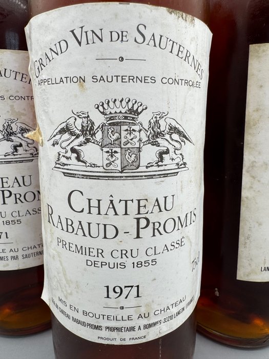 1971 Château Rabaud Promis - Sauternes 1er Grand Cru Classé - 6 Flasker (0,75 L)