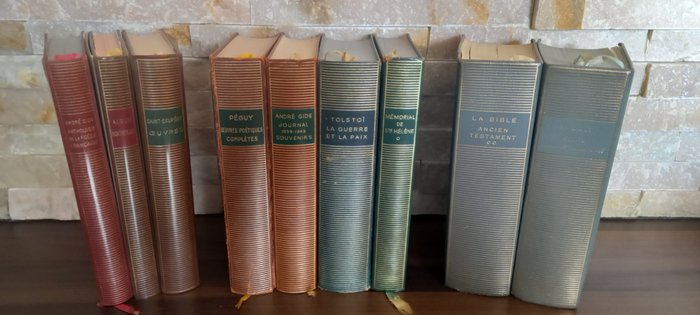 Saint-Exupéry, Gide, Bible, Péguy, e.a. - Lot de 9 volumes La Pléiade - 1949