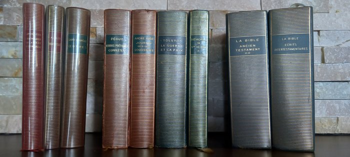 Saint-Exupéry, Gide, Bible, Péguy, e.a. - Lot de 9 volumes La Pléiade - 1949