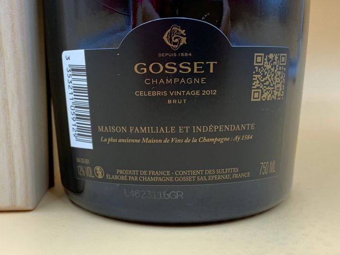 2012 Gosset, Célébris - Champagne Brut - 1 Flaske (0,75L)