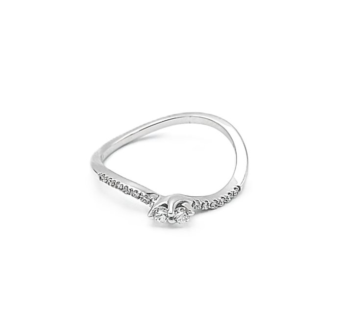 Pollelo - Ring - 18 kraat Hvidguld -  017ct tw Diamant