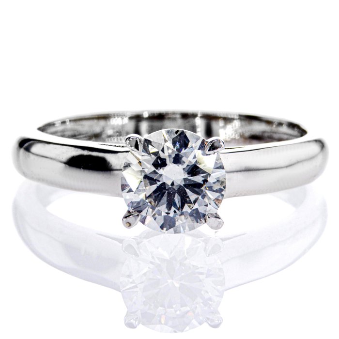 Ingen mindstepris - Forlovelsesring - 14 karat Hvidguld -  101ct tw Diamant (Natur)