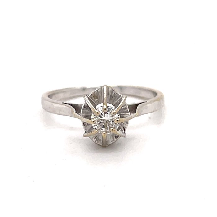 Forlovelsesring - 18 kraat Hvidguld Diamant (Natur)