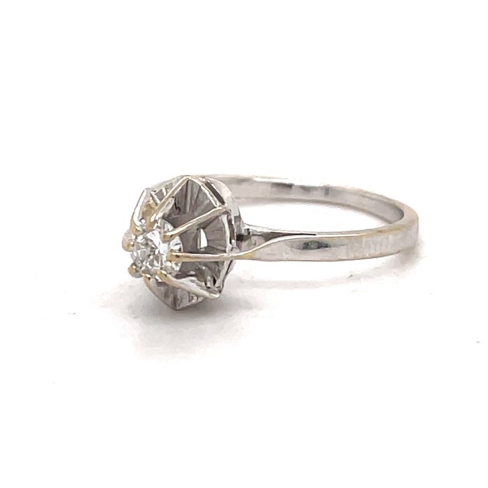 Forlovelsesring - 18 kraat Hvidguld Diamant (Natur)