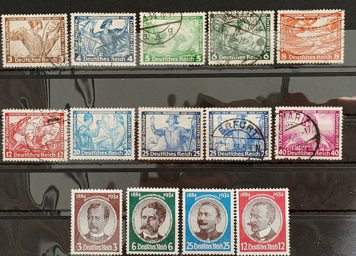 Tyske Kejserrige 1933/1935 - German Empire udvalg med komplette serier, inklusive Wagner og Brufsstände - Michel 499-507; 540y-543y; 556-564; 580-583