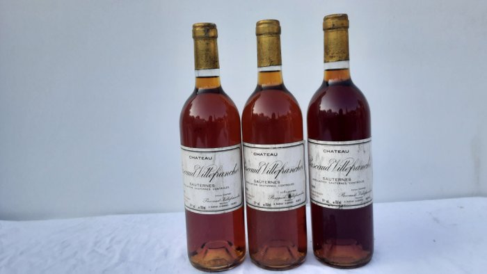 1990 Château Pascaud Villefranche - Sauternes - 3 Flasker (075 L)