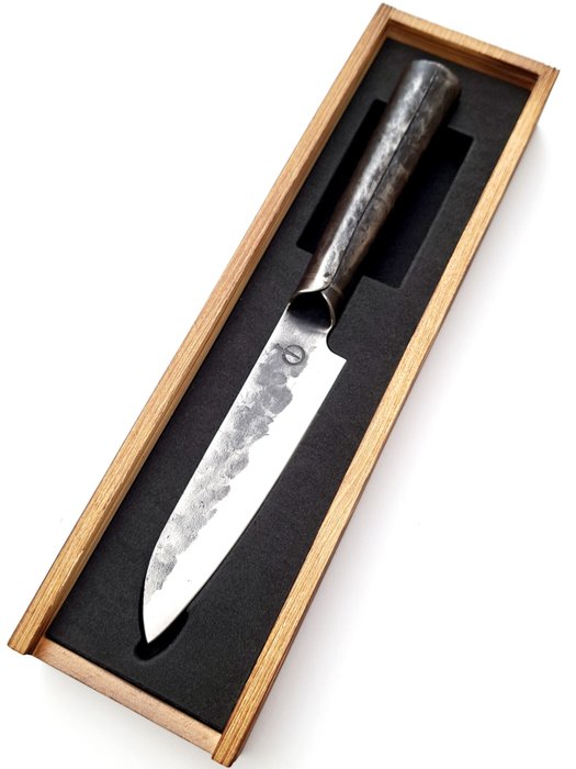 Santoku Knife - 440C Japanese Stainless Steel - Forged and Hammered - Køkkenkniv - 440C stål - Japan