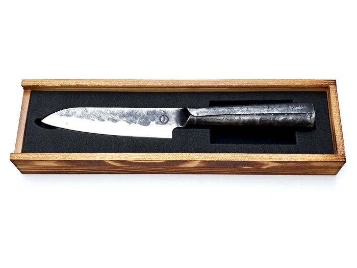 Santoku Knife - 440C Japanese Stainless Steel - Forged and Hammered - Køkkenkniv - 440C stål - Japan