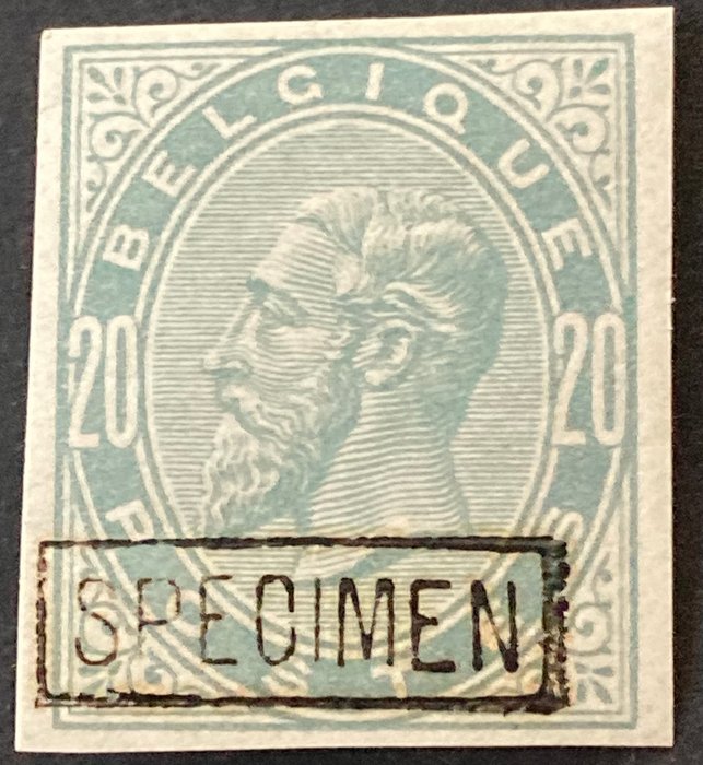 Belgien 1883 - Leopold I - Type OBP 38/41 - Bevis med SPECIMEN - Vedtaget design - Stes