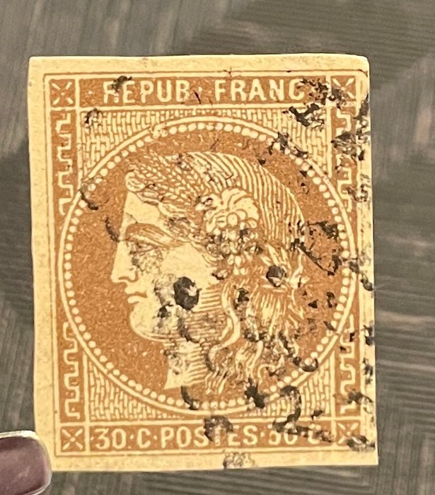 Frankrig 1870 - Emission de Bordeaux brun R 2 - YT No47