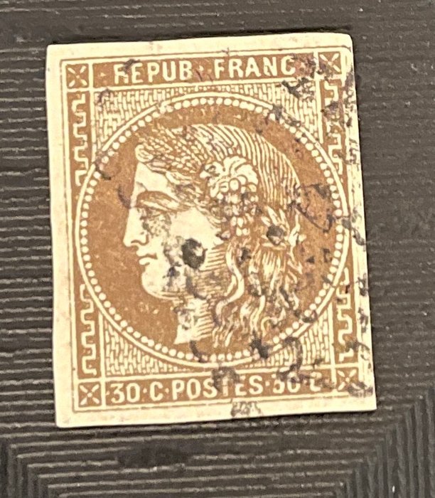 Frankrig 1870 - Emission de Bordeaux brun R 2 - YT No47