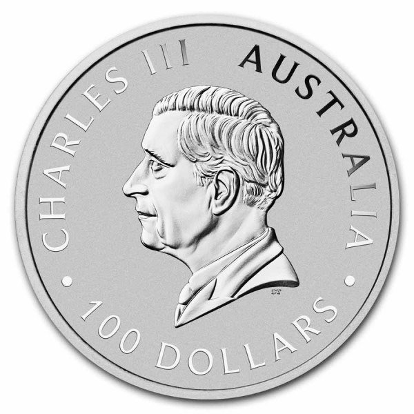 Australien 2024 1 oz $100 AUD Platinum Kangaroo Coin BU (In Capsule)