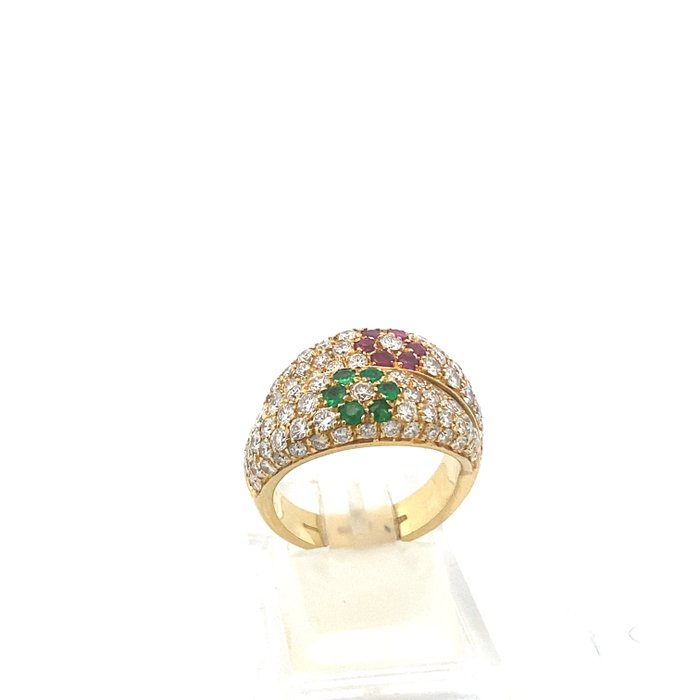 Leo Pizzo - Ring - 18 kraat Gulguld Diamant (Natur)  - Rubin - Leo Pizzo