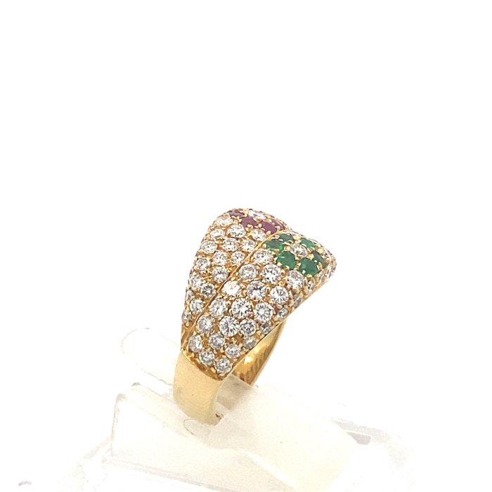 Leo Pizzo - Ring - 18 kraat Gulguld Diamant (Natur)  - Rubin - Leo Pizzo