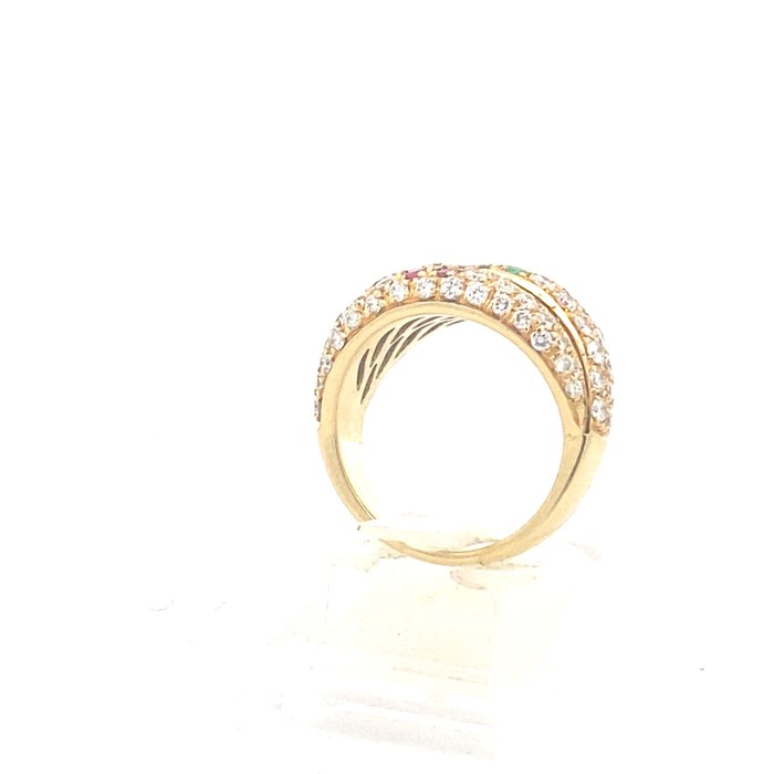 Leo Pizzo - Ring - 18 kraat Gulguld Diamant (Natur)  - Rubin - Leo Pizzo